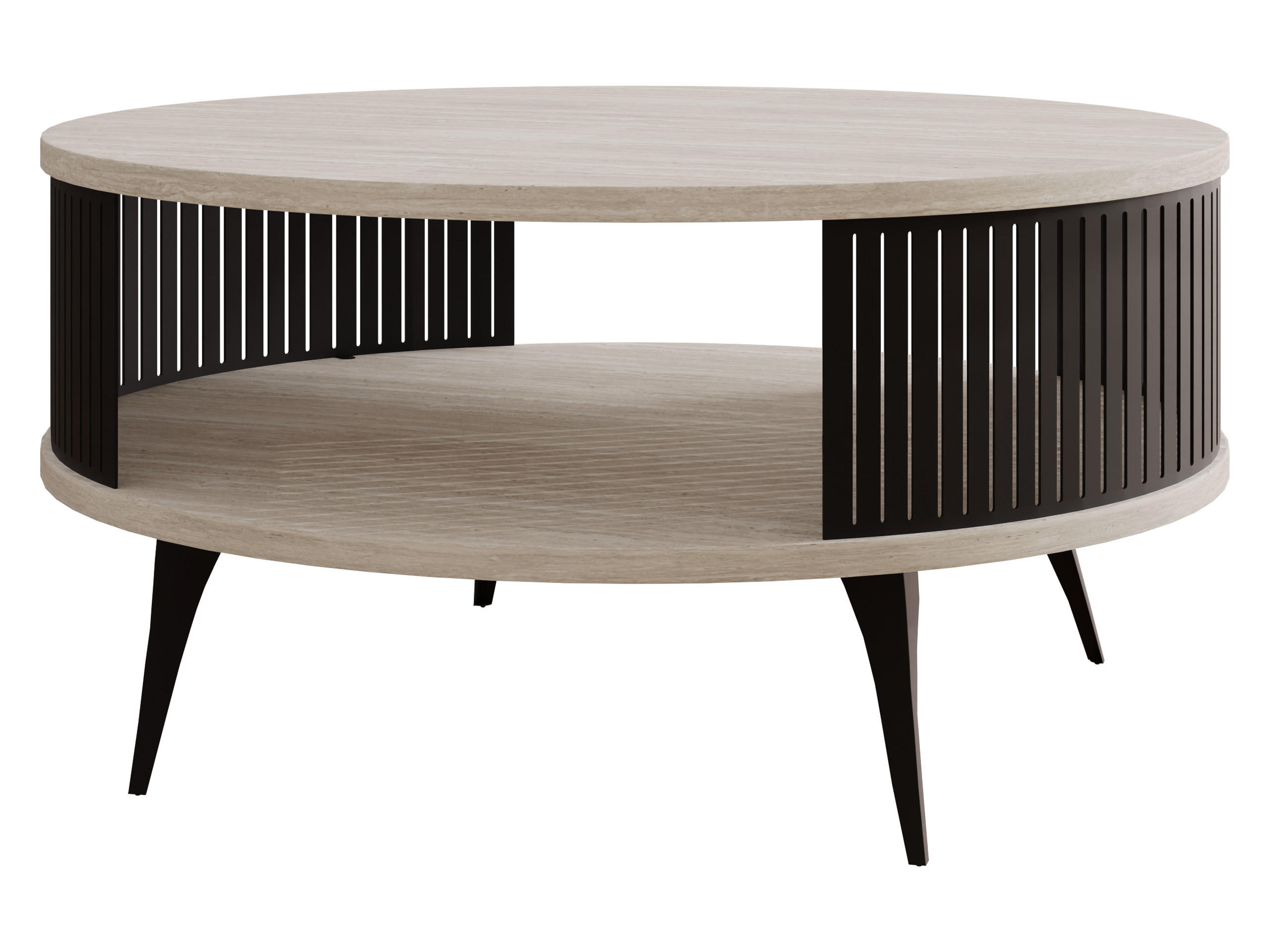 Mirjan24 Couchtisch Schwarz, Taupe 75x44x75 cm