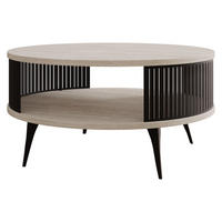 COUCHTISCH Roenni - Taupe/Schwarz, Holzwerkstoff/Metall (75/75/44cm) - MIRJAN24