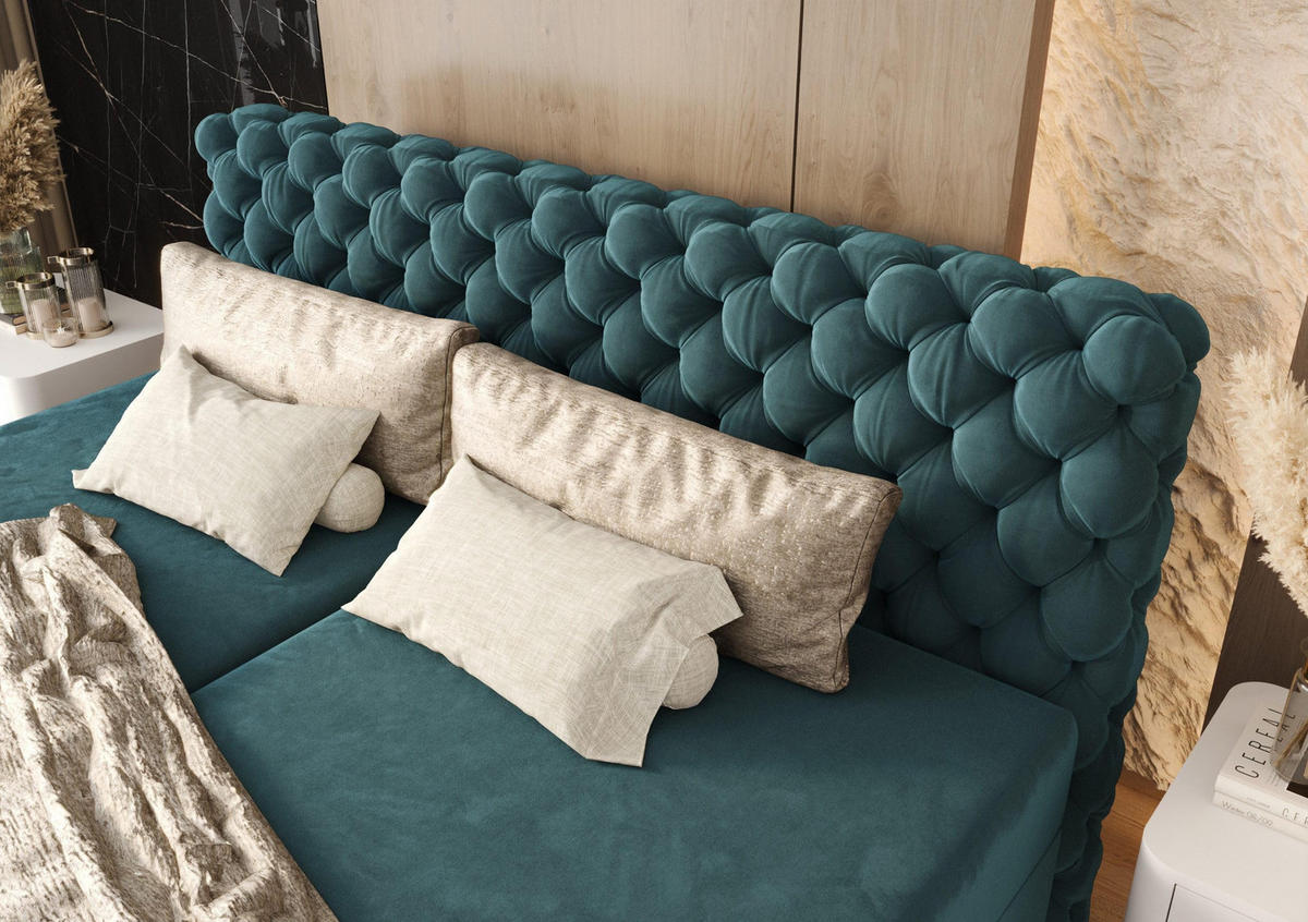 BOXBETT Figo IV Hellblau 180x200 cm - Hellblau, Textil (180/200cm) - B&B Home
