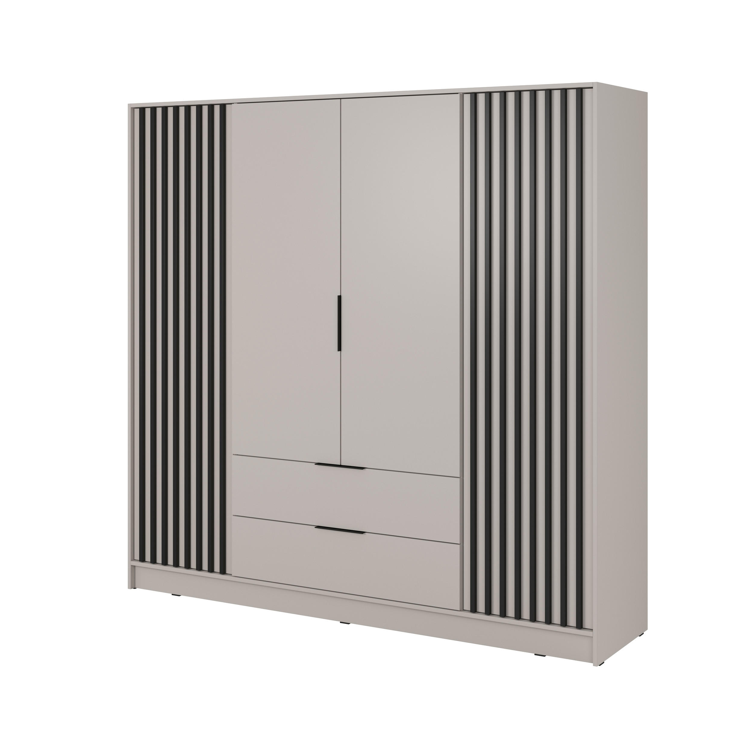 DREHTÜRENSCHRANK - John 4D ohne Spiegiel - Kaschmir - Kaschmir, Holzwerkstoff/Metall (206/200/51cm) - Möblo