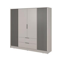 DREHTÜRENSCHRANK - John 4D ohne Spiegiel - Kaschmir - Kaschmir, Holzwerkstoff/Metall (206/200/51cm) - Möblo