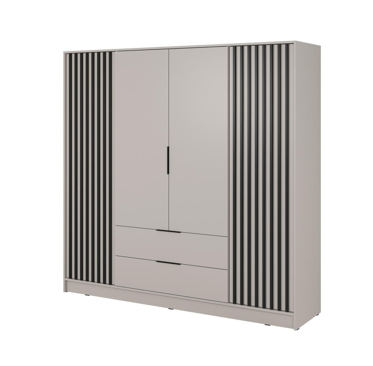 DREHTÜRENSCHRANK - John 4D ohne Spiegiel - Kaschmir - Kaschmir, Holzwerkstoff/Metall (206/200/51cm) - Möblo