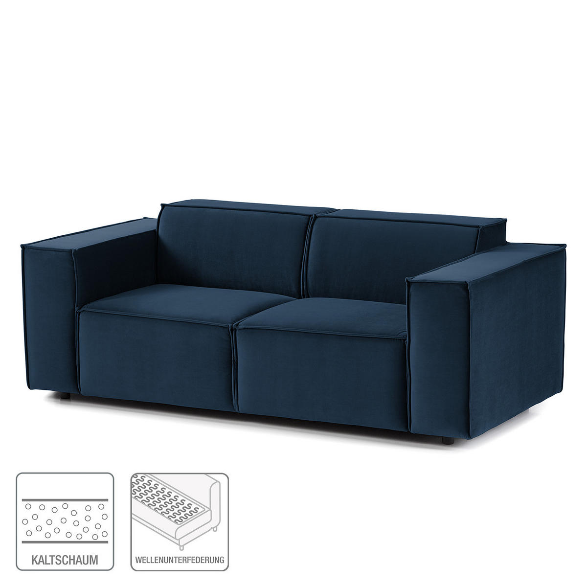 2-SITZER SOFA - Dunkelblau, Textil (189/70/96cm) - home24
