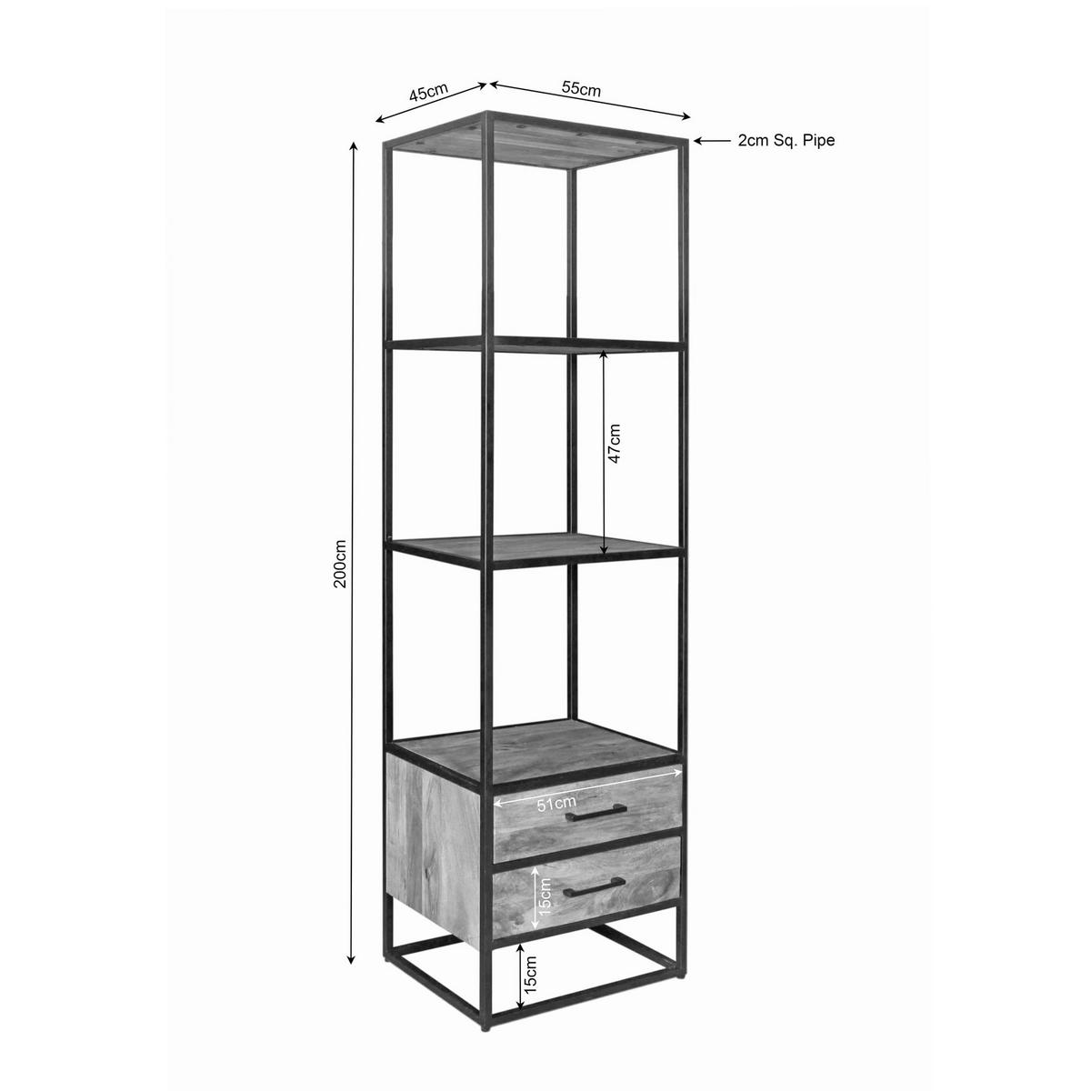 BÜCHERREGAL Dakota Braun 45/55/200 cm - Braun, Holz (55/200/45cm) - Starfurn