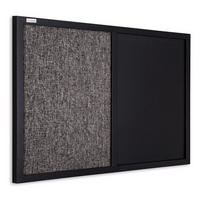 KOMBI-TAFEL magnetische Kreidetafel und Filz 60x40 cm, schwarz lackierter Holzrahmen - Schwarz/Grau, Holz (60/40/0.7cm) - ALLboards