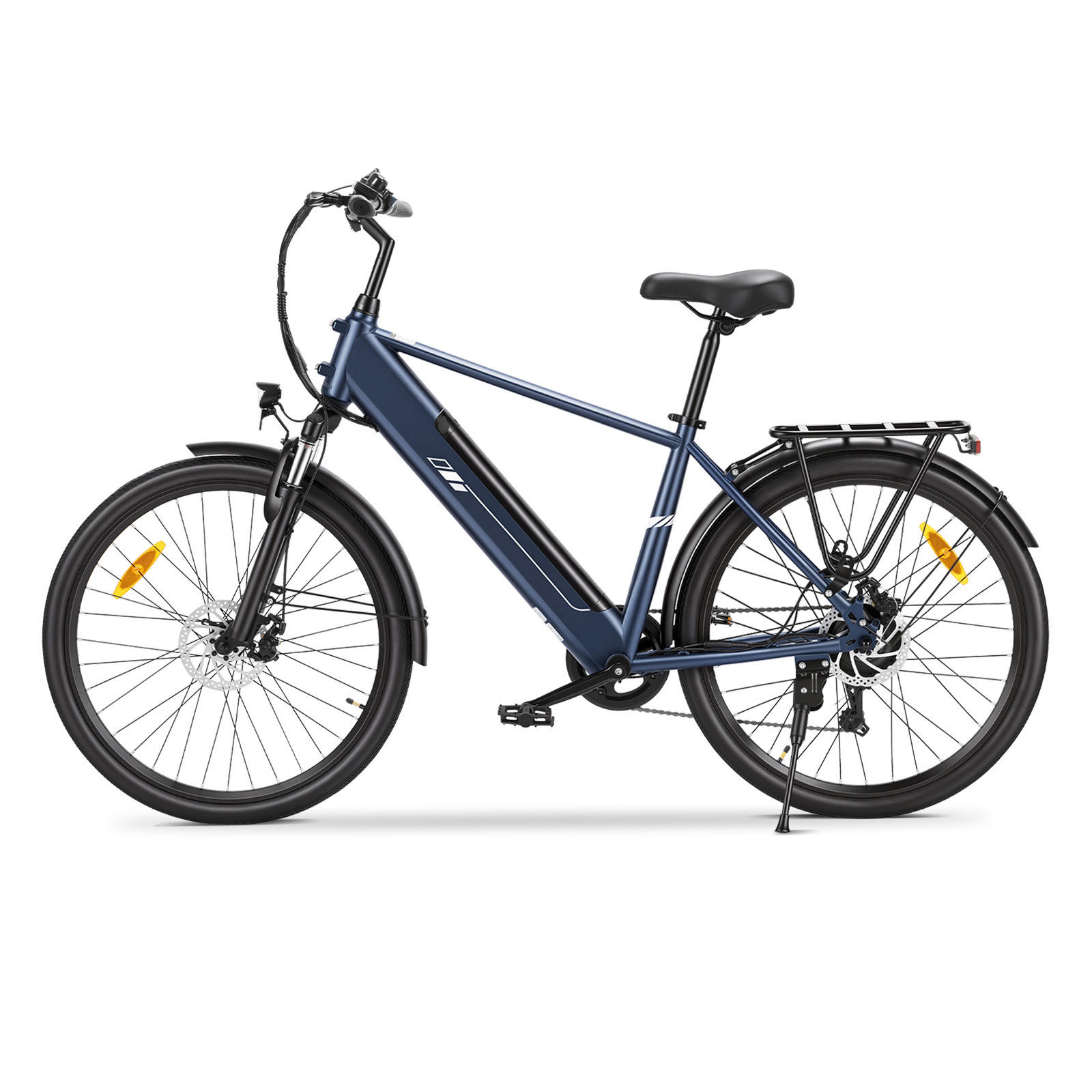 E-BIKE Touroll J2 – 250W Motor (45Nm Spitzenleistung 450W), 561,6Wh Akku (100km Reichweite), Shimano 7-Gang, 60mm Federgabel, Dual-Scheibenbremsen, St - Grau, Metall (77cm)