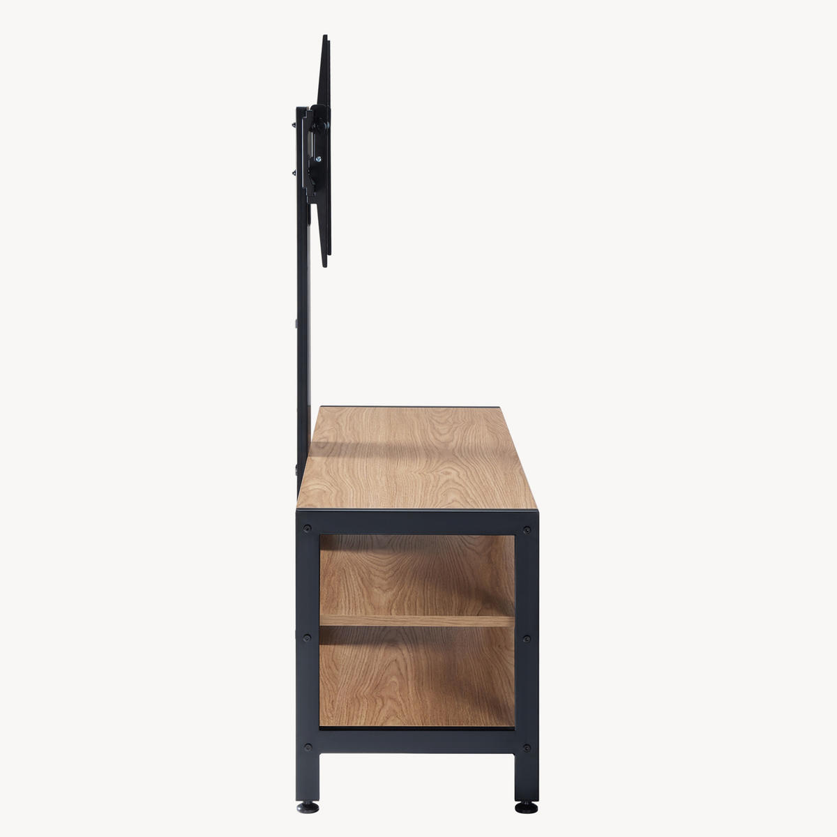 TV-HALTERUNG Stockholm - Eichefarben/Schwarz, Holzwerkstoff/Metall (120/108/40cm) - pro.tec