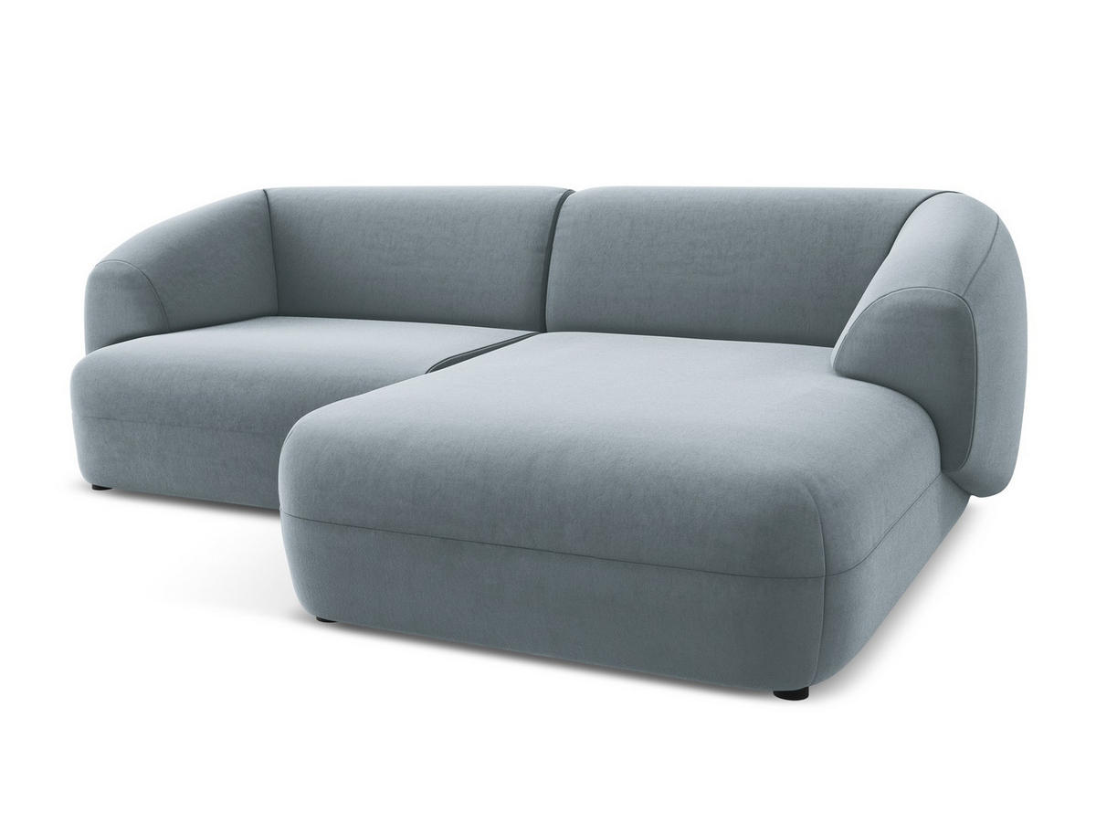 3-SITZER SOFA mit Schlaffunktion Strukturstoff Stoff Blau - Blau/Schwarz, Kunststoff/Textil (216/86/105cm) - Makamii