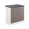 SPÜLENUNTERSCHRANK R-Line Grau 80 cm, AP Anthrazit - Weiß/Braun, Holzwerkstoff (80/81.6/60cm) - Vicco