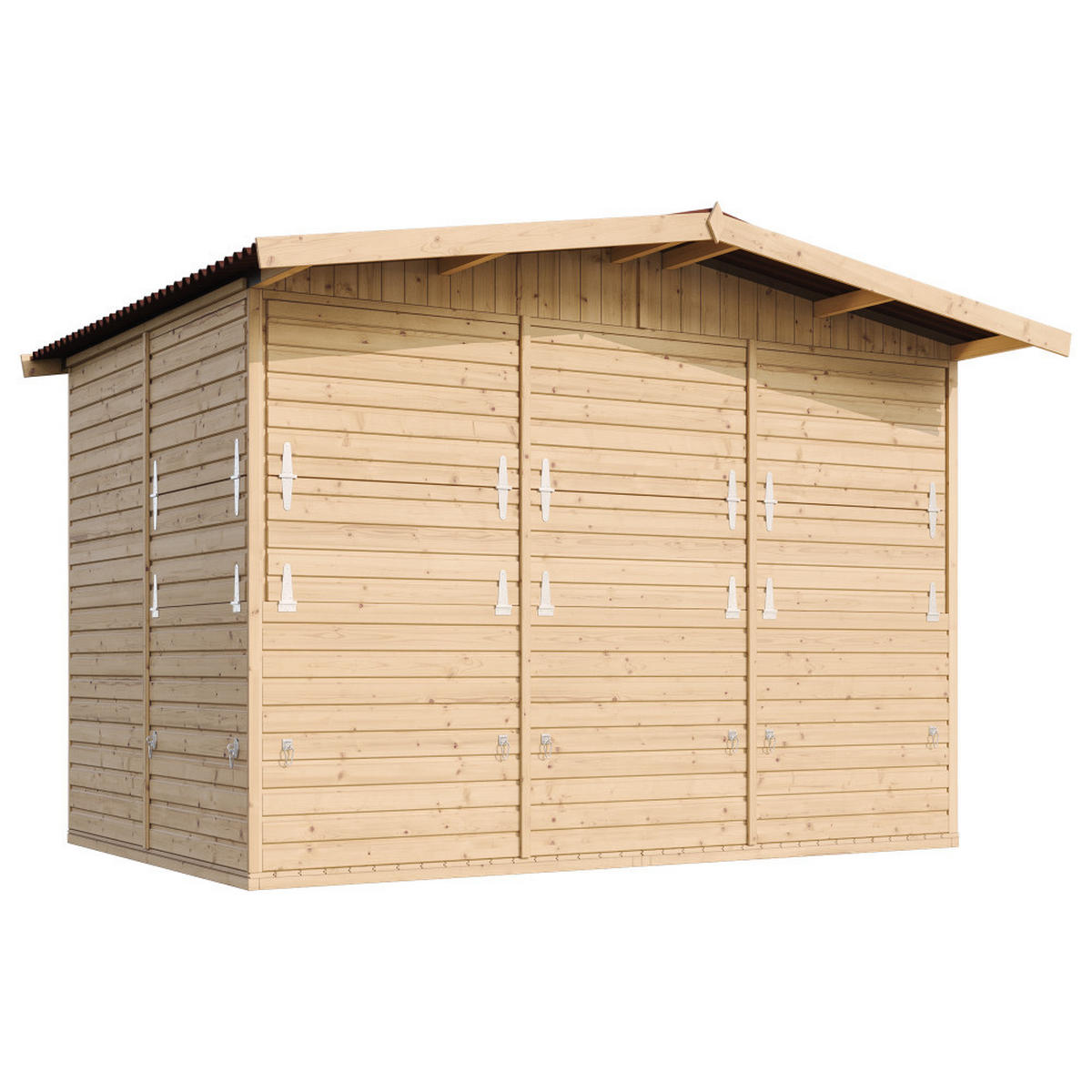 MARKTBUDE Holz, Gartenhaus, FÜNF FENSTER - 200x300/6 m2 M150B - Beige, Holz (336/232/263cm) - Timbela