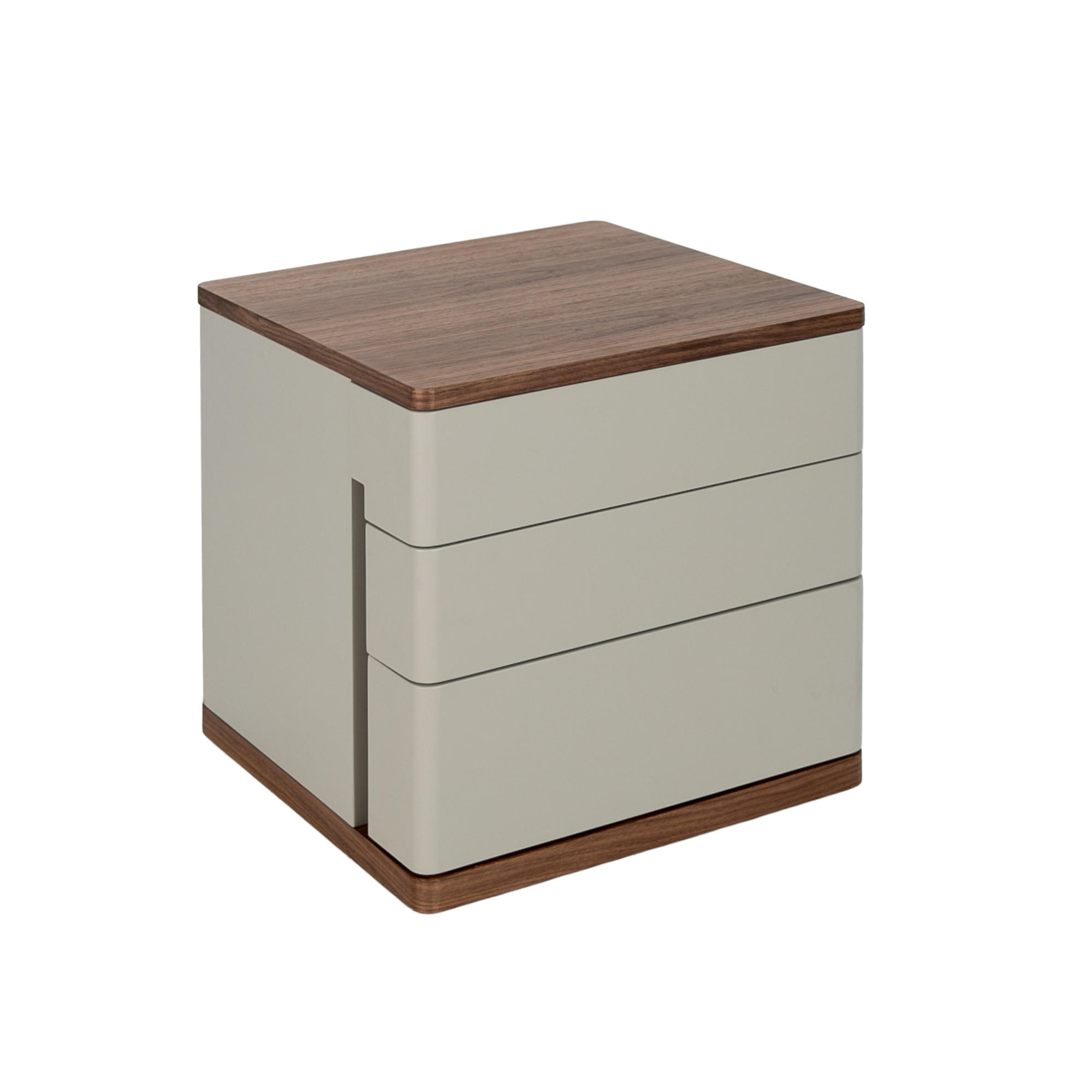 NACHTSCHRANK Rechteckig Grau Walnuss 46/46/45 cm - Walnussfarben/Grau, Holz (46/45/46cm) - ANGEL CERDA