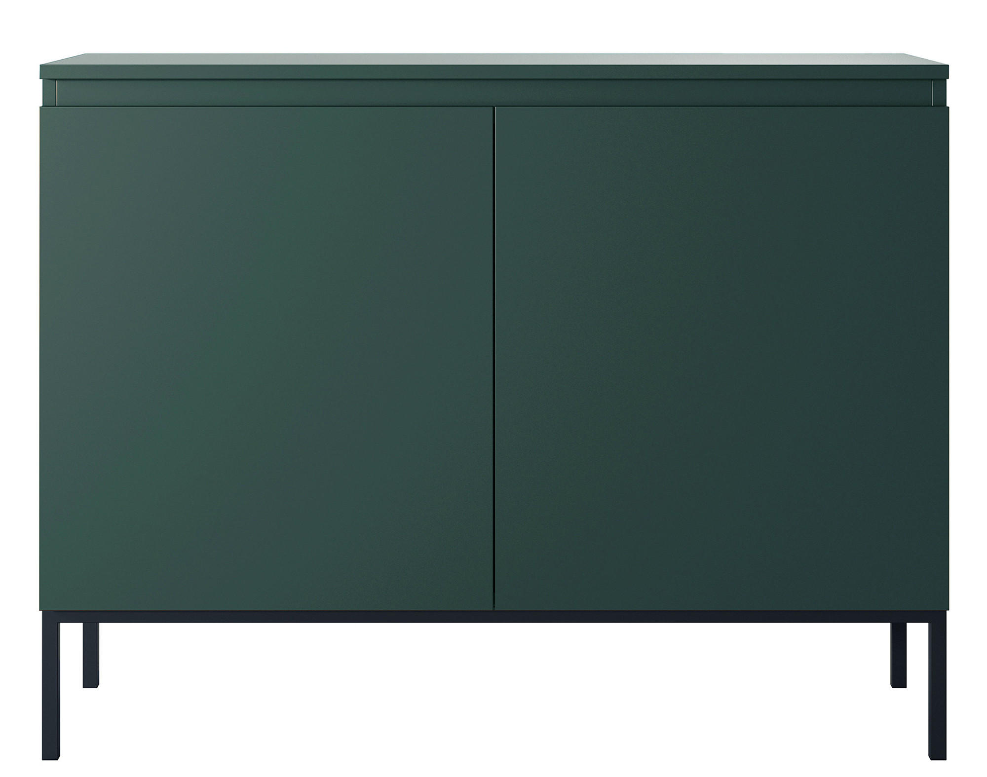 SIDEBOARD Bemmi Dunkelgrün mit Metallbeinen 100 cm - Dunkelgrün/Schwarz, Holzwerkstoff/Metall (100/77/35cm) - Selsey