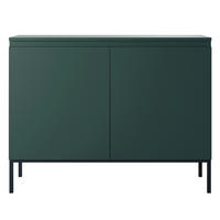 SIDEBOARD Bemmi Dunkelgrün mit Metallbeinen 100 cm - Dunkelgrün/Schwarz, Holzwerkstoff/Metall (100/77/35cm) - Selsey
