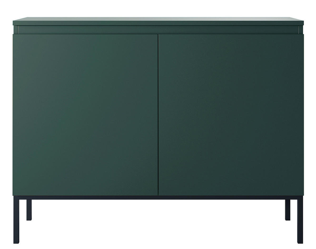 SIDEBOARD Bemmi Dunkelgrün mit Metallbeinen 100 cm - Dunkelgrün/Schwarz, Holzwerkstoff/Metall (100/77/35cm) - Selsey