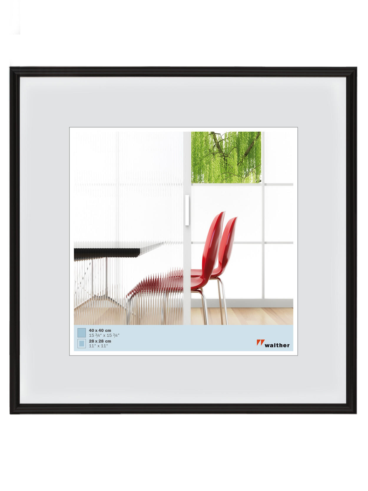 BILDERRAHMEN Galeria Kst.Rahmen 60x60 cm SCHWARZ - Schwarz, Kunststoff (61.1/61.1/2.2cm) - walther design