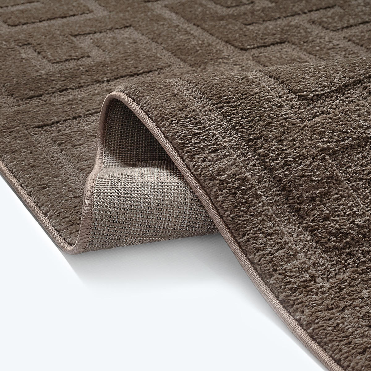 KURZFLORTEPPICH Geometrisch MUOTA Polypropylen Braun 160 x 220 cm - Braun, Textil (160/220cm) - KADIMA DESIGN