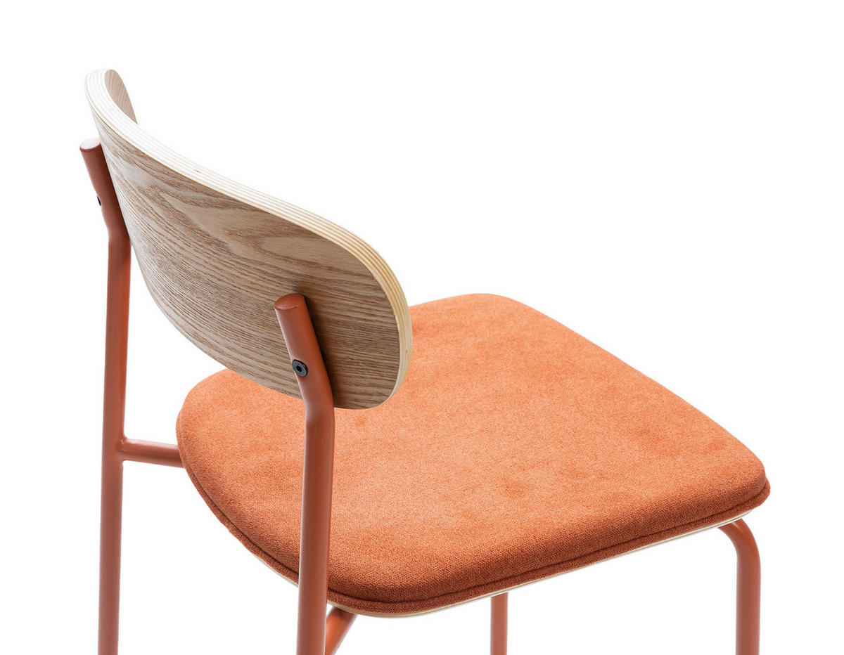 BARHOCKER (Set aus 2) aus Stoff mit schwarzen Metallbeinen - adriana 42/48/66 cm - Orange, Textil (48/66/42cm) - Drawer