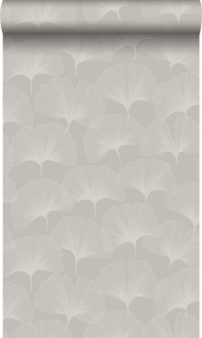 TAPETE Ginkgoblätter 53 cm x 10.05 m - Grau, Papier (53/1000cm) - Origin Wallcoverings