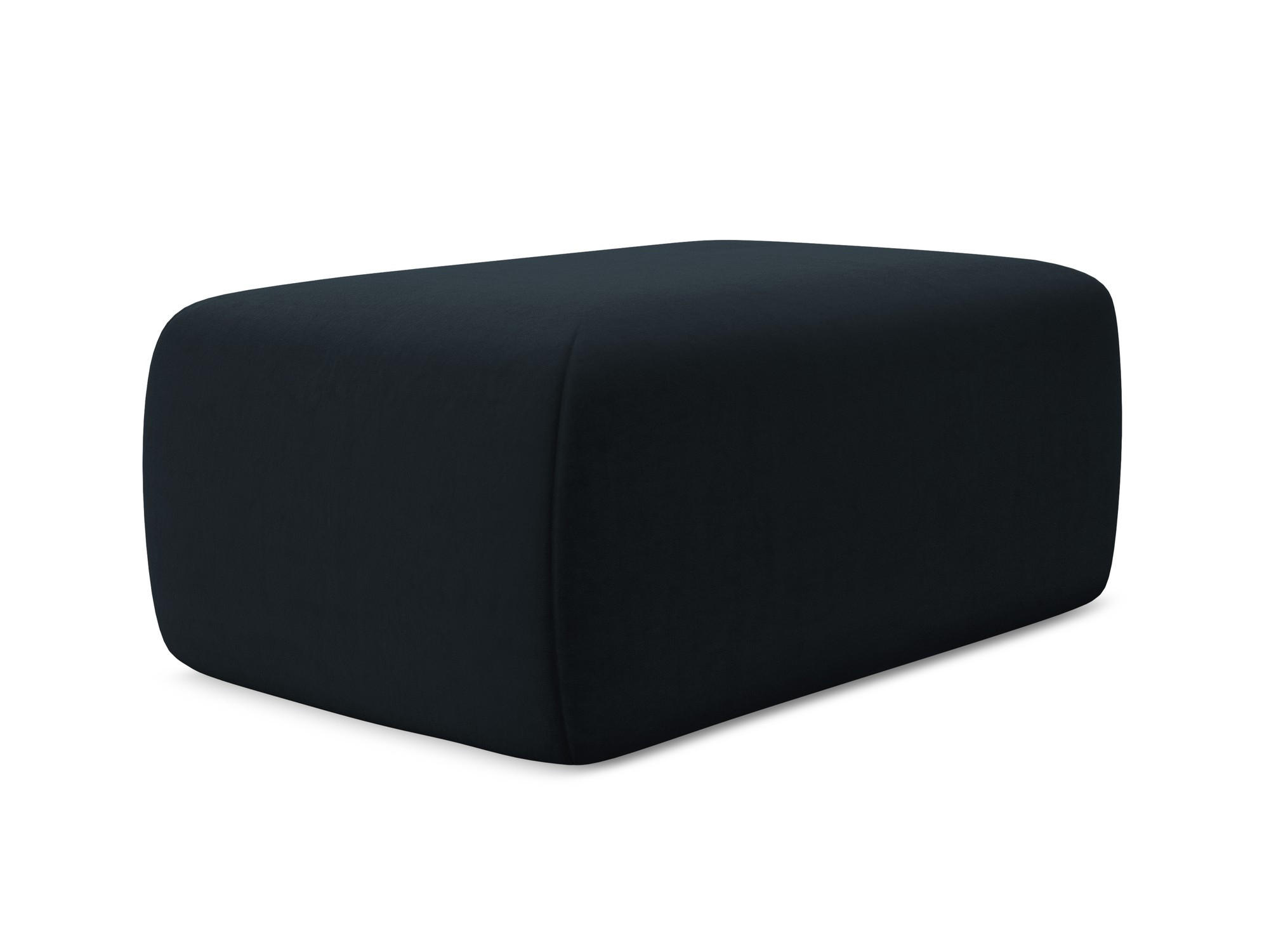 POUF Samt Stoff Blau - Blau/Schwarz, Kunststoff/Textil (102/40/62cm) - Makamii
