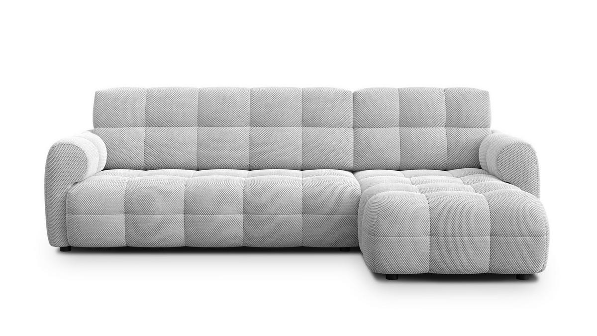 ECKSOFA MELLOW 4-Sitzer, hellgrau - Hellgrau/Schwarz, Holz/Textil (262/156cm) - Courtois Laville