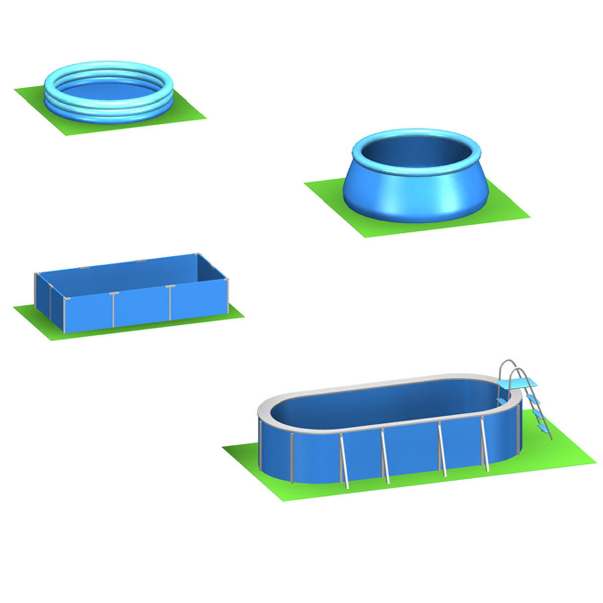 POOLMATTEN 1,9m² 8 EVA Matten 50 cm Grün - Grün, Kunststoff (50/50cm) - eyepower