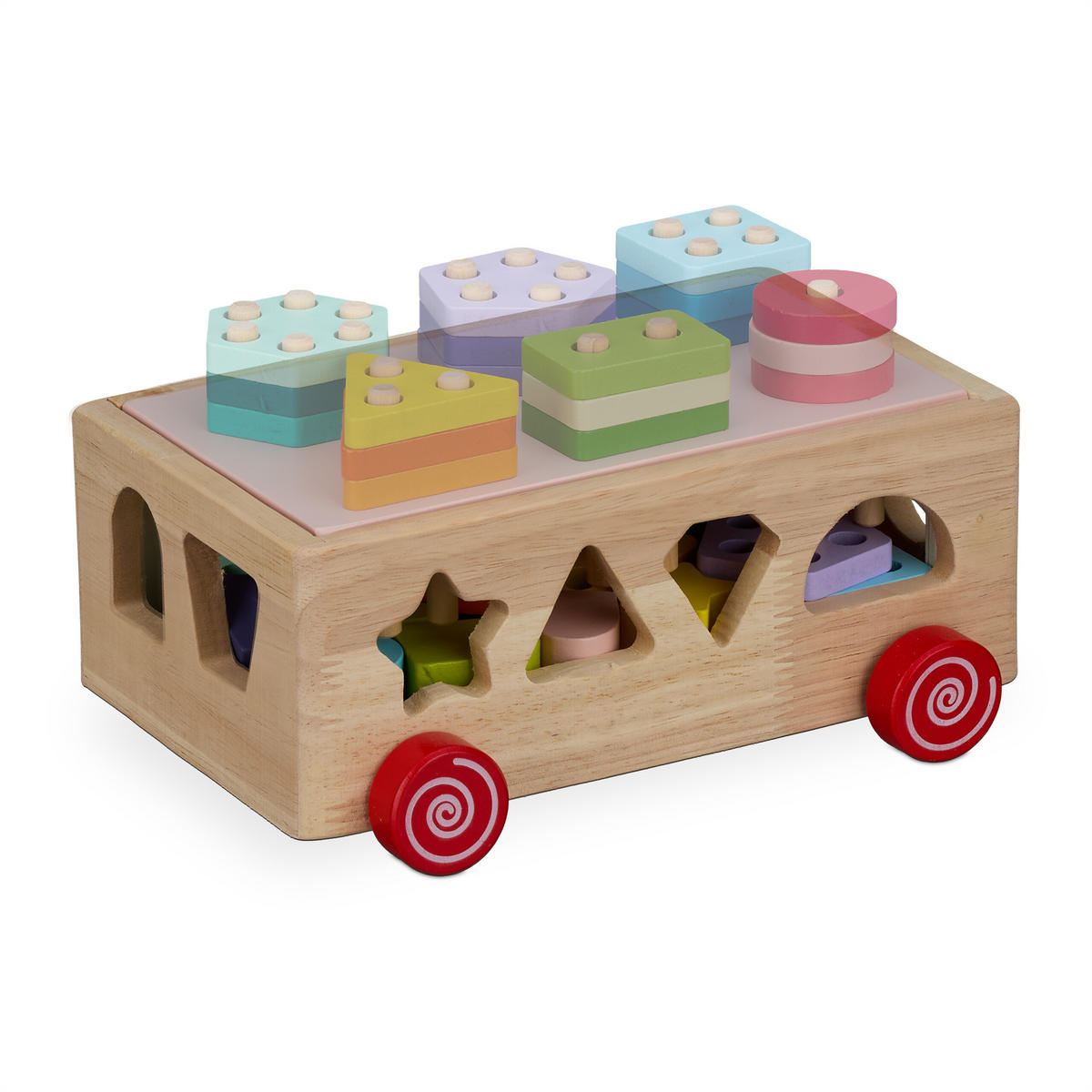 HOLZSTECKWÜRFEL - Multicolor, Holz/Holzwerkstoff (16.5/11.5/21.5cm) - Relaxdays