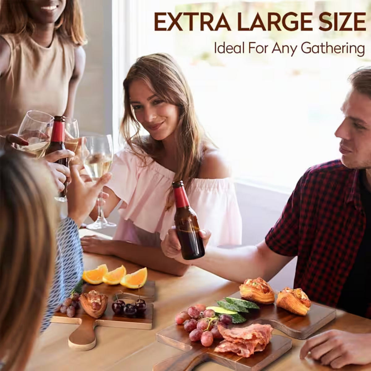 SERVIERBRETT 4-tlg. Akazienholz Puzzle-Design 50/40 cm - Akaziefarben, Holz (50/1.5/40cm) - Quality Elegance