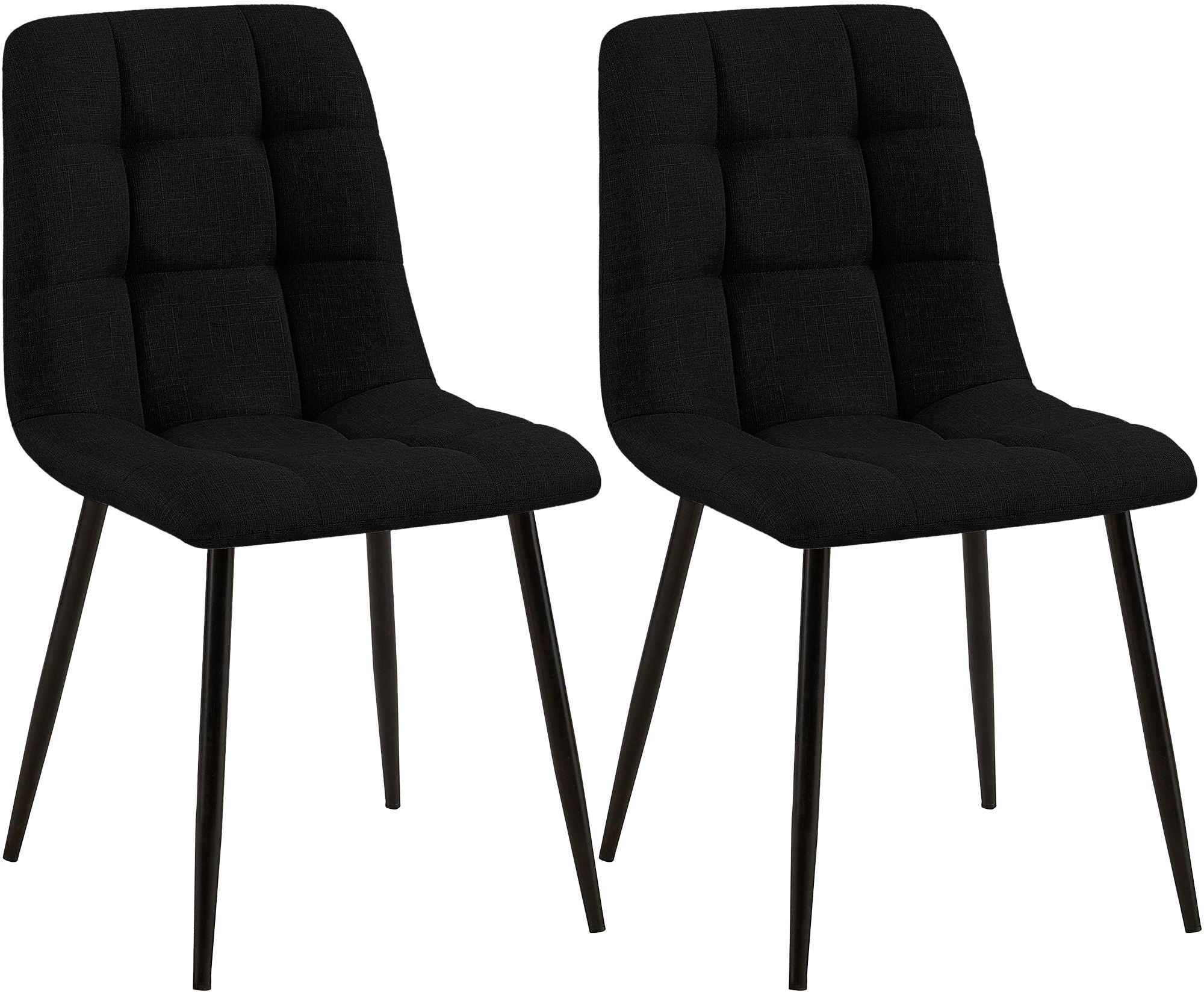 STUHL 2er Set Stoff Schwarz - Schwarz, Textil/Metall (45/84/55cm) - CLP