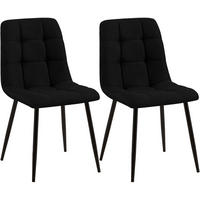 STUHL 2 Stoff Schwarz - Schwarz, Textil/Metall (45/84/55cm) - CLP