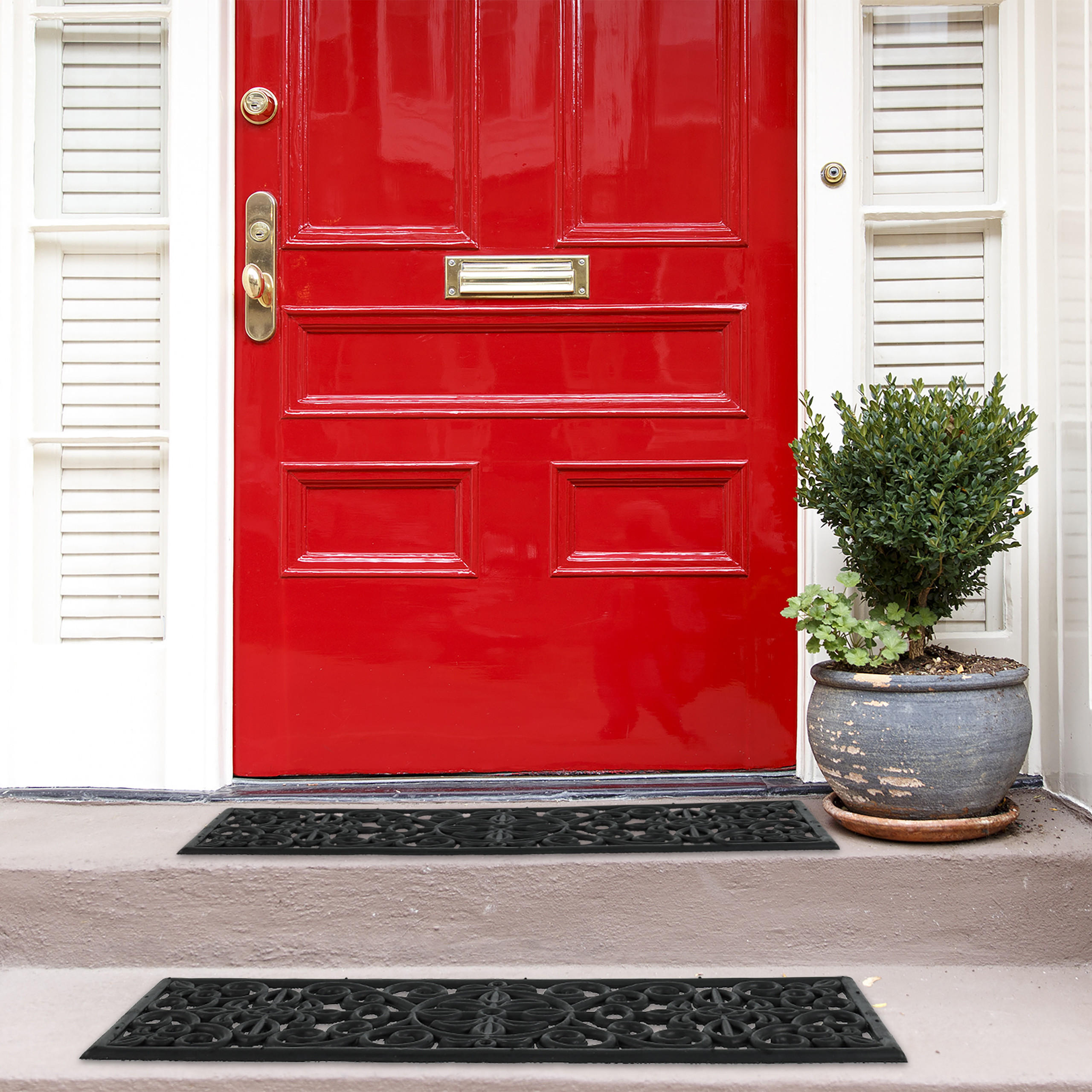 STUFENMATTE - Schwarz, Kunststoff (25/75/1cm) - Relaxdays