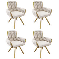 ARMLEHNSTUHL-SET DE-35693 4 Stück mit Drehfunktion Beige - Beige, Metall (50/87/50cm) - ComfortXL