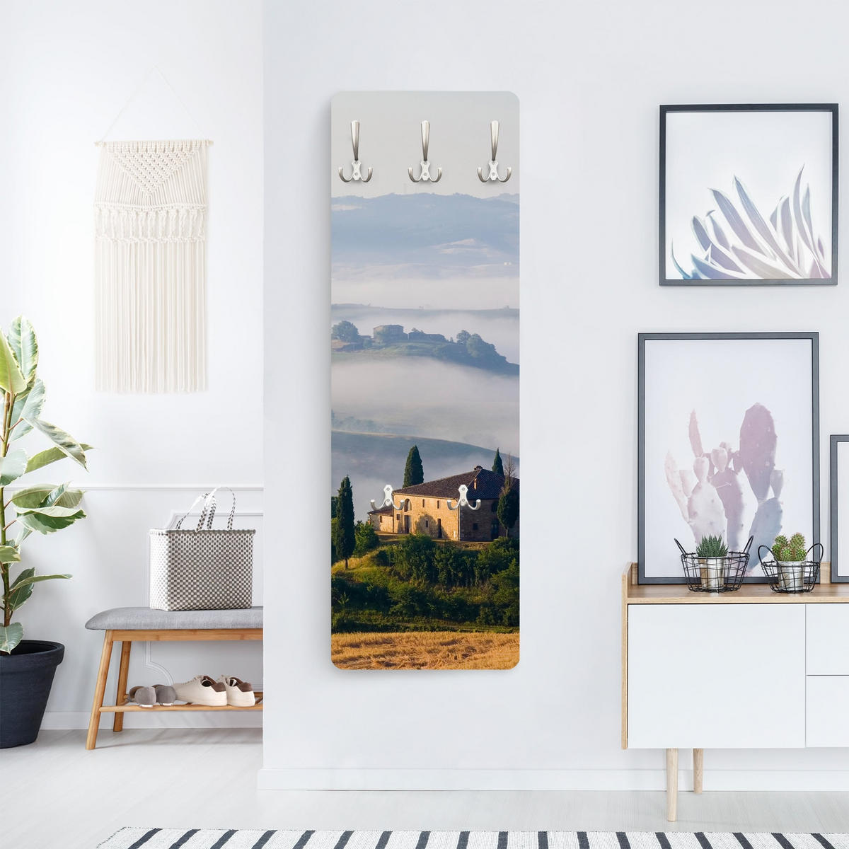 WANDGARDEROBE - Landgut in der Toskana 34/105 cm - Blau, Holzwerkstoff (34/105/1.6cm) - Bilderwelten