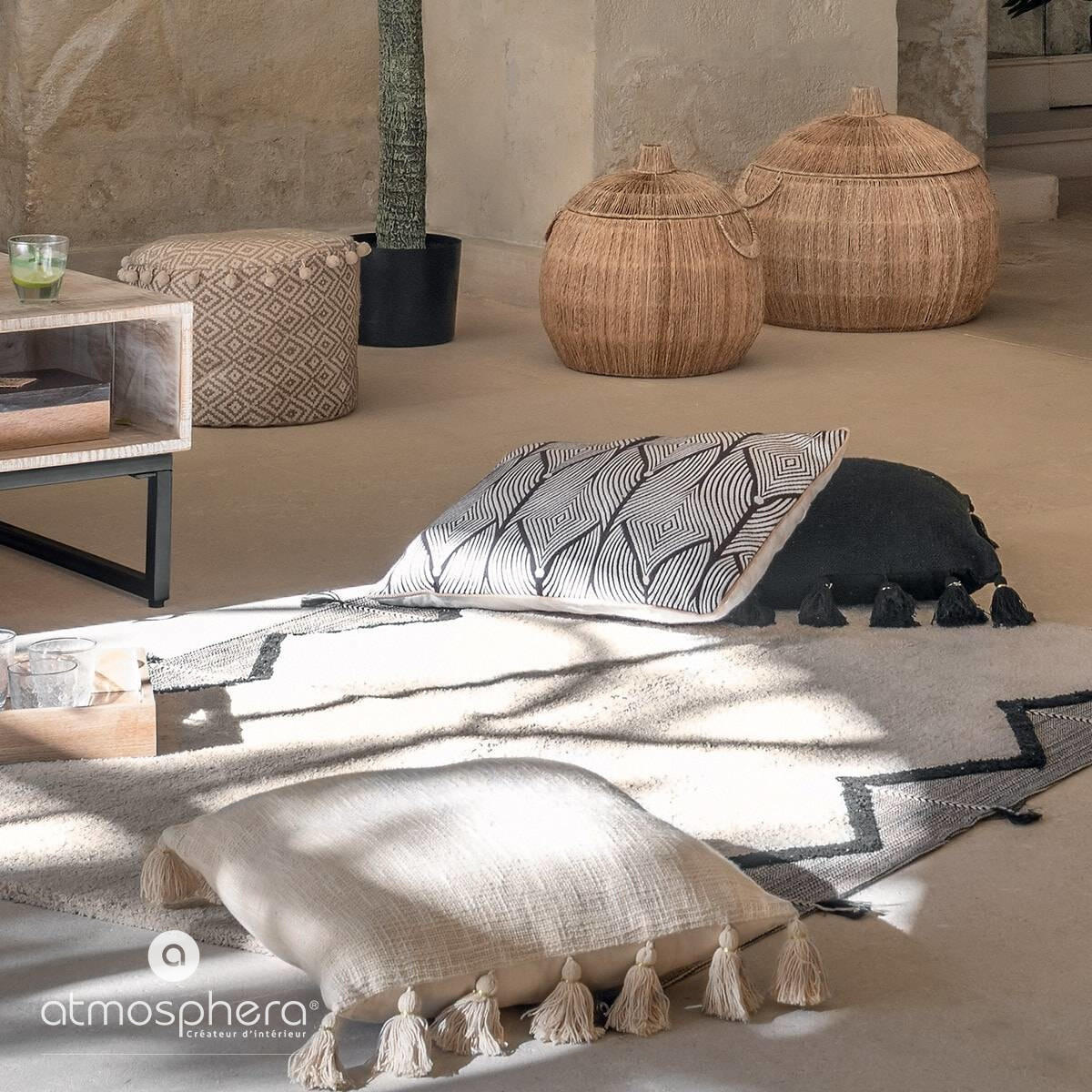 ZIERKISSEN 50/50 cm - Beige, Naturmaterialien (18/50cm) - Atmosphera Createur d´interieur
