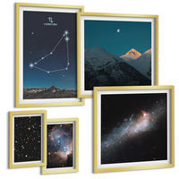 BILDER SET 5er Set - 50x50 cm & 20x30 cm & 40x60 cm Goldrahmen - Galaxie im Sternbild Steinbock - Goldfarben, Kunststoff (40/60cm) - TULUP