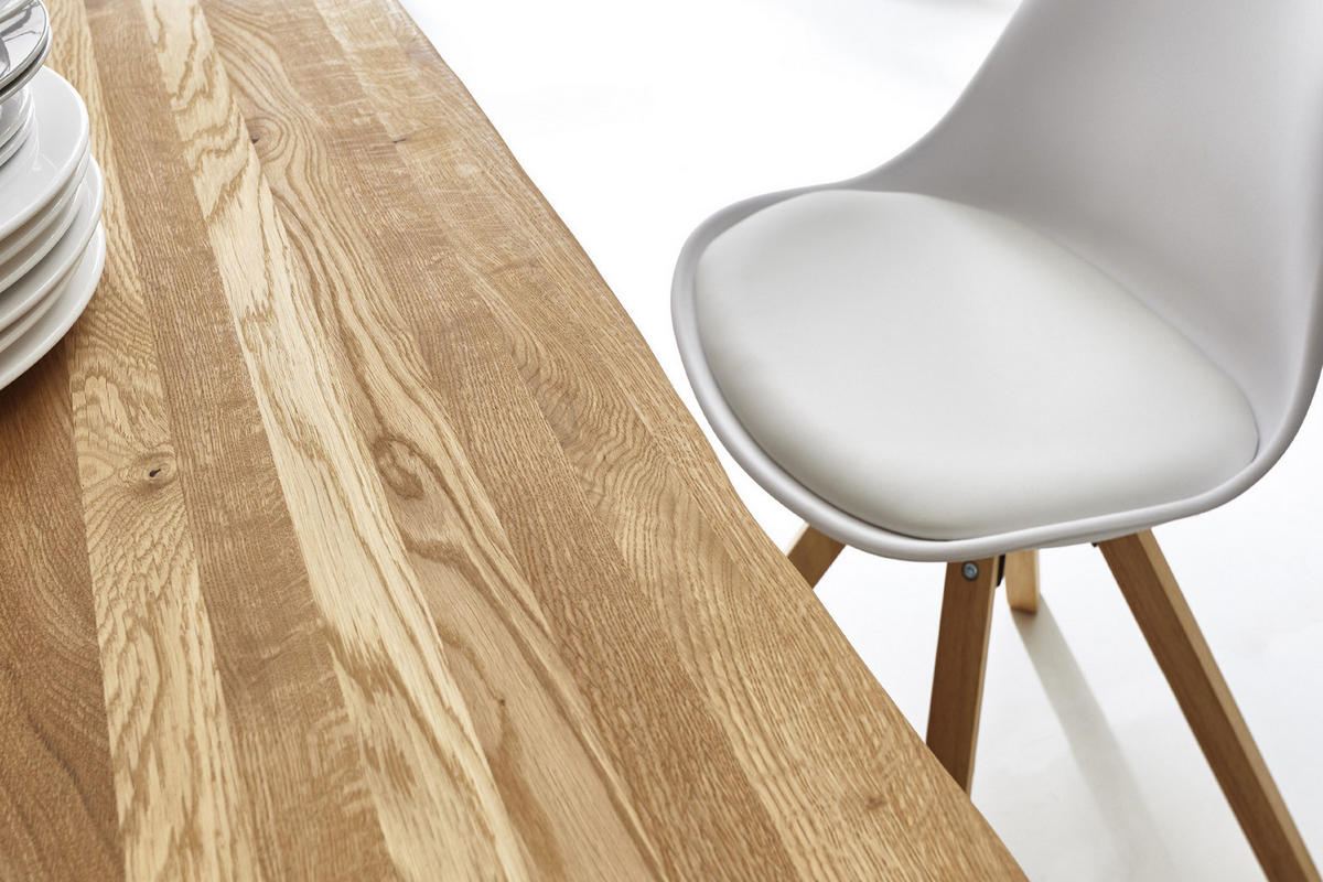 ESSTISCH RICHARD - Beige/Silberfarben, Holz/Metall (100/300/77cm) - SAM