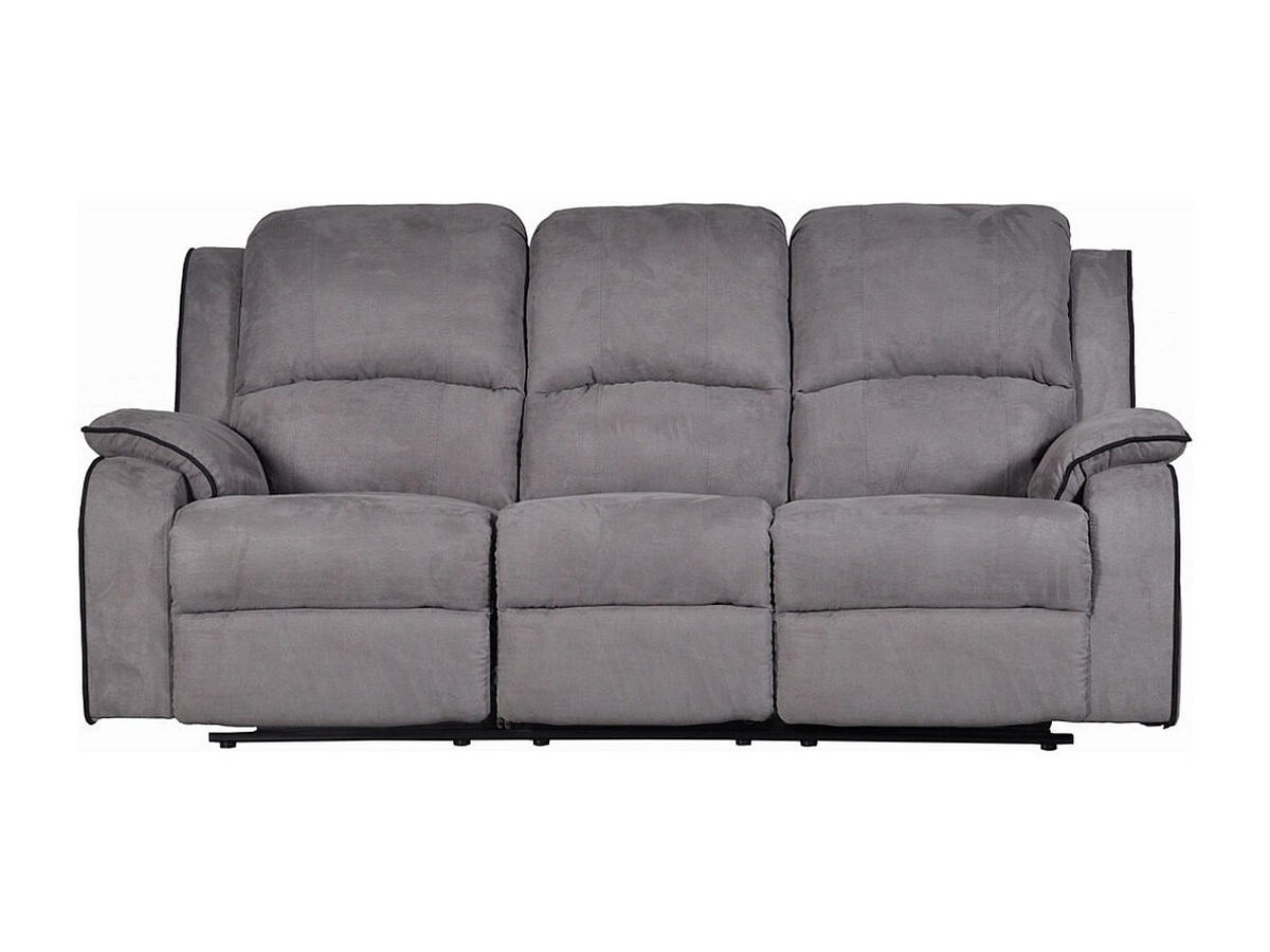 COUCHGARNITUR mit Sessel - 6 Personen - Stoff, Stoff - Grau - HERNANI - Grau, Textil (210/99/96cm) - Vente-Unique