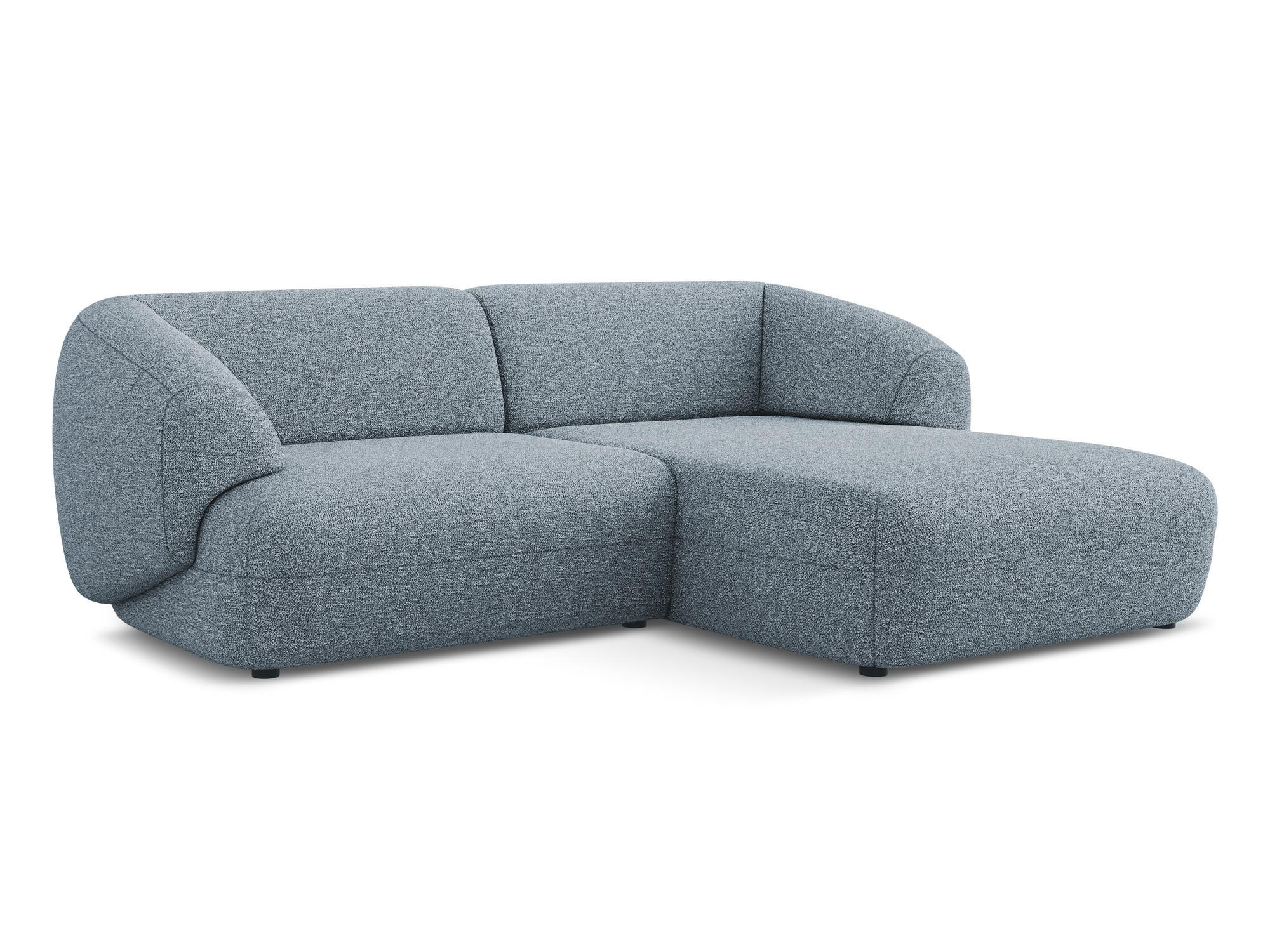 ECKSOFA rechts Strukturstoff Stoff Blau - Blau/Blaugrau, Kunststoff/Textil (230/98cm) - Makamii