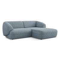 ECKSOFA rechts Strukturstoff Stoff Blau - Blau/Blaugrau, Kunststoff/Textil (230/98cm) - Makamii