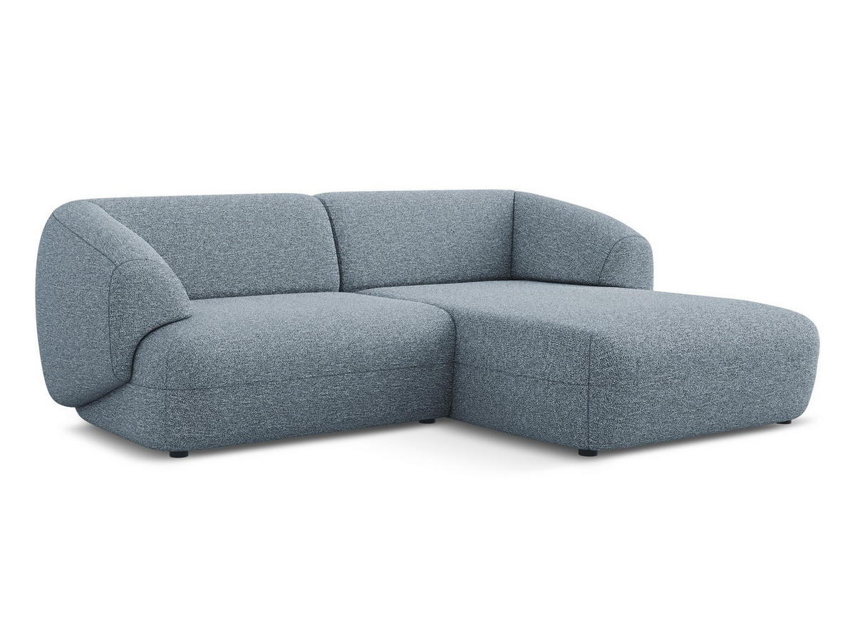 ECKSOFA rechts Strukturstoff Stoff Blau - Blau/Blaugrau, Kunststoff/Textil (230/98cm) - Makamii