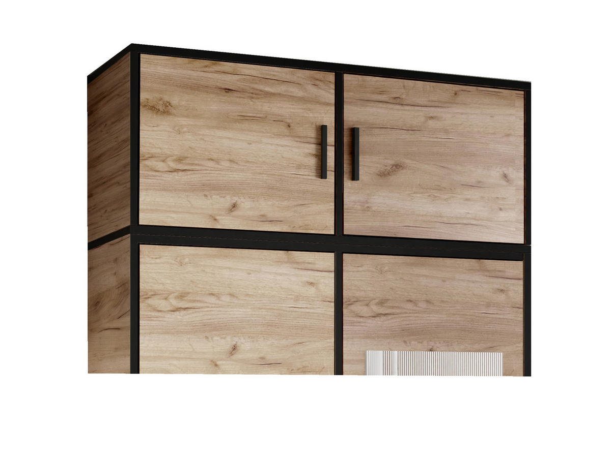 DREHTÜRENSCHRANK ROJ MIT AUFSATZ 2D Eiche Craft Gold - Honigeiche, Holzwerkstoff (105/247/39cm) - Kier Furniture