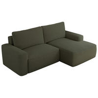 ECKSOFA BELLUNO L Grün Boucle - Rechts - Schwarz/Grün, Textil (233/144cm) - MKS