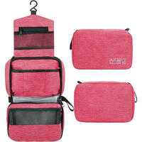 KULTURBEUTEL Hängend Wasserdicht Rose S 24,3x7,6x13cm - Rosa, Textil (24.3/7.6/13cm)