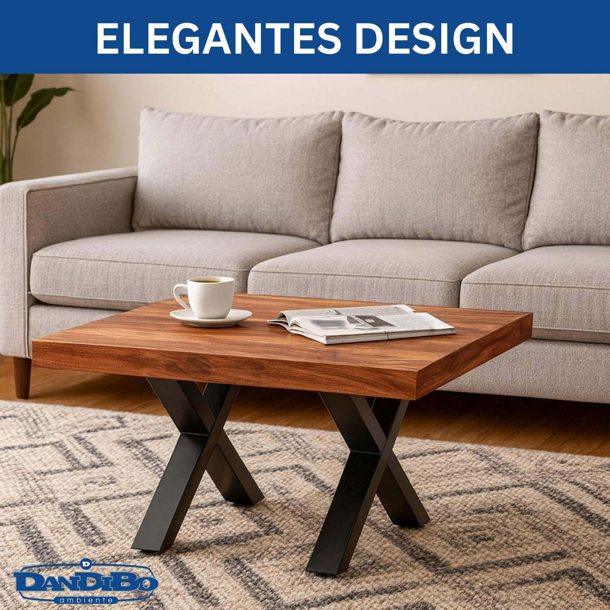 BANKGESTELL X-Form Metall Schwarz 40/43 cm - Schwarz, Metall (40/43/8cm) - DanDiBo