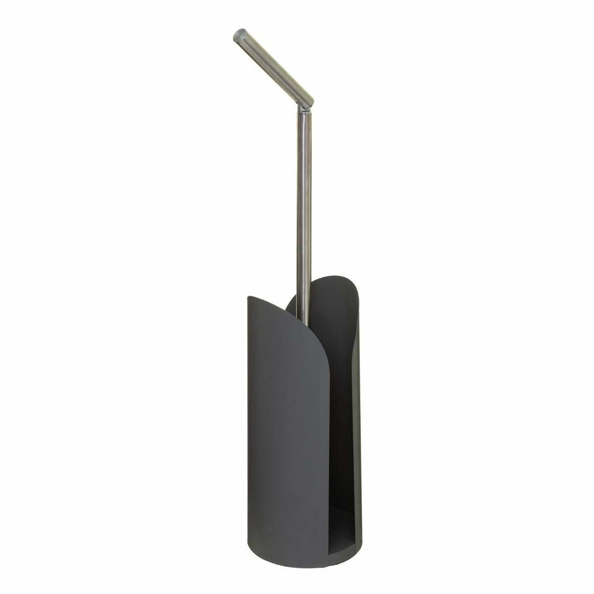 TOILETTENPAPIERHALTER mit Ersatzrollenbehälter 15/15/58 cm - Grau, Metall (15/58/15cm) - 5five Simply Smart