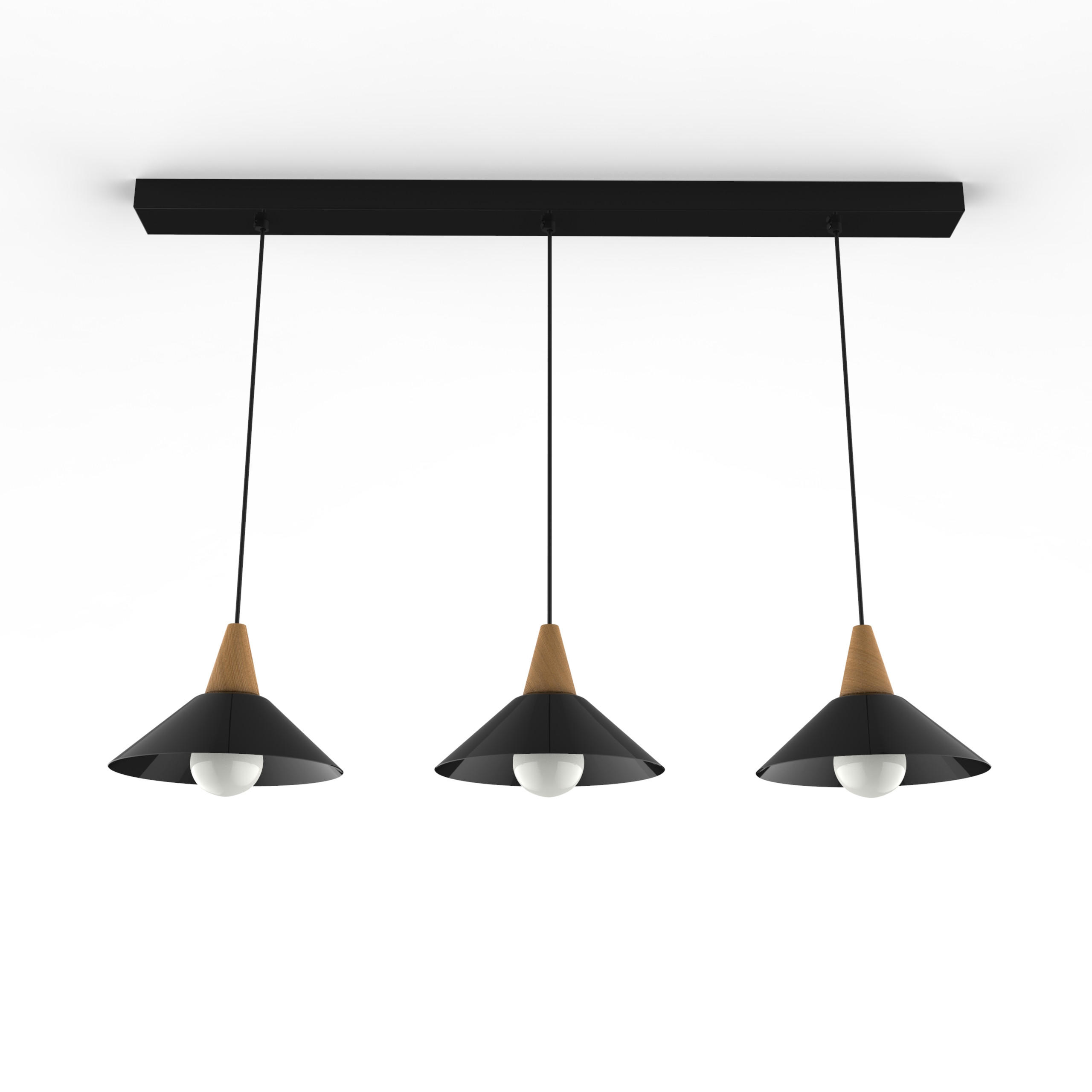 Lumicom Hängeleuchte Schwarz Hochglanz 100x16x25 cm