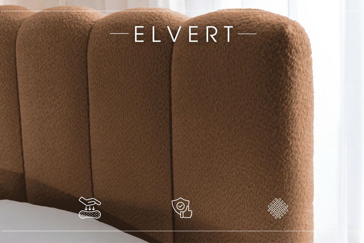POLSTERBETT aus Polyester Elvert 180x200 cm, Dunkelbraun - Dunkelbraun, Textil (180/200cm) - Meblito