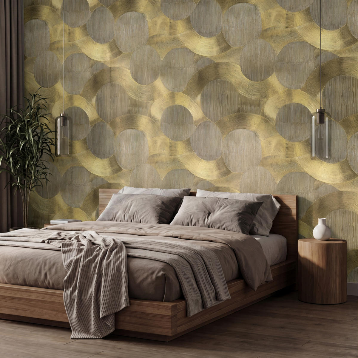 TAPETE - Modern - Geometrisch - Gold - 350x240 cm - Goldfarben, Papier (350/240cm) - OnlyWow