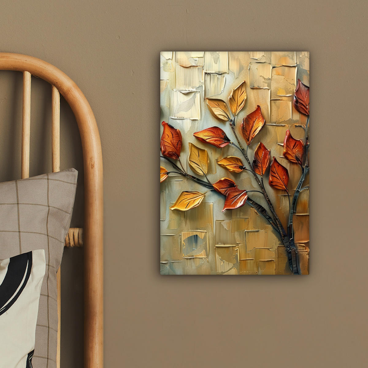 LEINWANDBILD Baum - Abstrakt - Natur - Kunst 20x30 cm - Goldfarben, Textil (20/30cm) - MuchoWow
