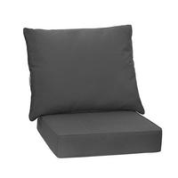 ZAHRADNÍ POLŠTÁŘ NA NÁBYTEK se sedacím a opěradlovým polštářem šedá barva - šedá, textil (60/55/60cm) - COSTWAY