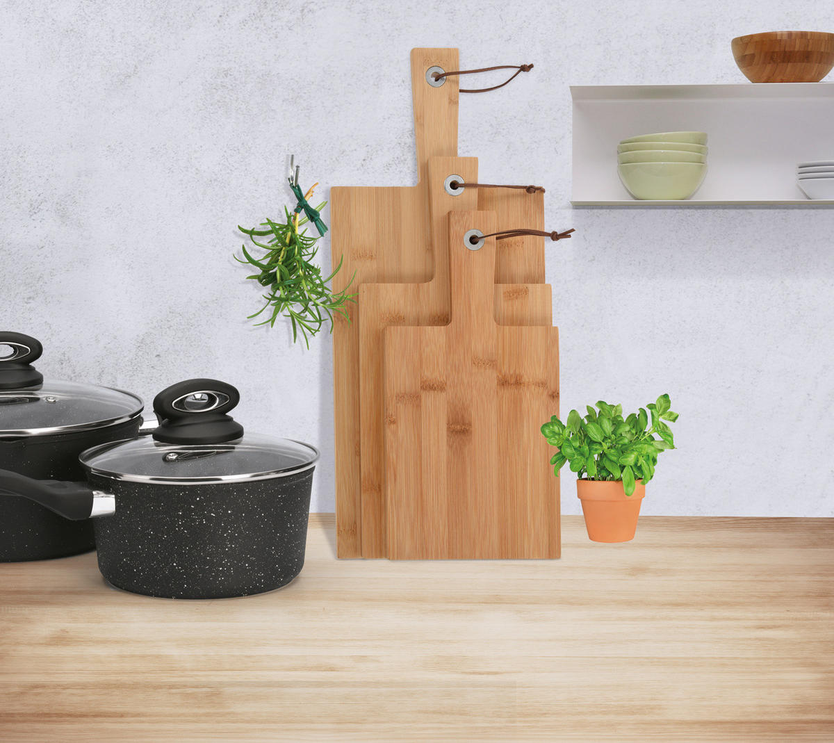 SCHNEIDEBRETTER Bambus 19,5/5/45 cm - Braun, Naturmaterialien (5/19.5cm) - Excellent Houseware